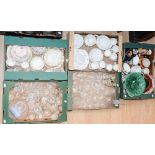 Three boxes of assorted ceramics, including Royal Crown Derby, Royal Doulton, Majolica etc,