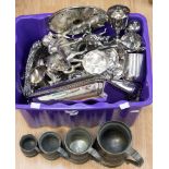 A collection of plated ware to include tureens, mugs, animals,