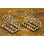 A pair of silver toast racks, maker Frederick A. Burridge London 1903, weighing approx 8.