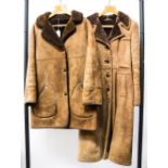 Two sheepskin coats, light tan,