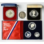 Silver Proofs, Crown 1977, 1980 both cased,