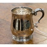 Modern silver baluster mug, maker J.B.