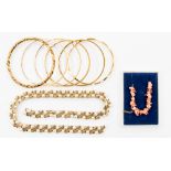 Trifari necklace and five bracelets