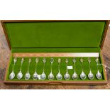 Royal Horticultural Society cased set of silver "Flower Spoons" with certificate.