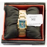 A Pierre Cardin, opal faced ladies wristwatch, gold plated,