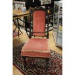 A Victorian walnut side chair,