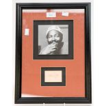 Marvin Gaye - framed photograph and autograph, originally acquired by vendor from Bonhams in 1999.