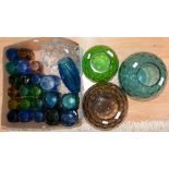 Large collection of Czechoslovakian glass vases in various colours,