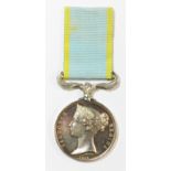 Crimea Medal. No clasps. Un named. Complete with ribbon.