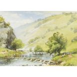 Harold Gresley (British, 1892-1967), Stepping Stones - Dovedale, North Derbyshire,