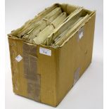 A box of early circa 19th Century deeds and indentures,