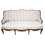 A French traditional three seater settee, raised on four cabriole legs, 19th Century, 100cm high,