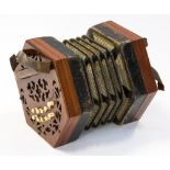 A Lachenal 20 key concertina. Murdoch retailers label. Steel reeds.