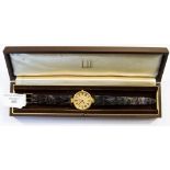 A silver-gilt Swiss chronometer E3374 Alfred Dunhill gentleman's wristwatch,