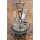 A mid Victorian aesthetic silver plated condiment set,