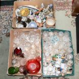 A box of Denby pottery, Goss ware, assorted ceramics, with assorted glassware, cut glass,