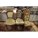 A pair of Victorian mahogany parlour chairs,