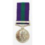 General Service Medal GR VI with Palestine Clasp to 566123 Clp. EWH Mills RAF.