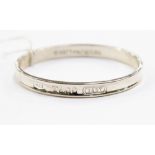 A Tiffany and Co 0.925 bangle circa 1997, celebrating 160 years of the Company 0.94 ozt/29.