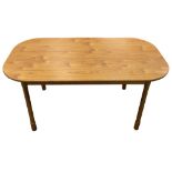 Vico Magistretti (attributed), a Modello type dining table, birch with laminate top, 154cm wide,