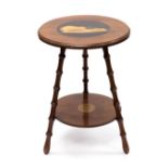 An Aesthetic Movement inlaid walnut tripod occasional table,