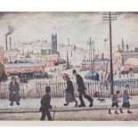 Laurence Stephen Lowry RA (1887-1976), View of a Town, colour print, signed in pencil LS Lowry,