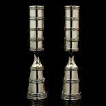 Jens Harald Quistgaard for Dansk, a pair of Danish silver plated candlesticks, circa 1964,