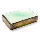 An Art Deco silver and enamel table jewellery box,