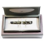 Parker Duofold Mini green check fountain pen, 18 carat gold bi colour nib,