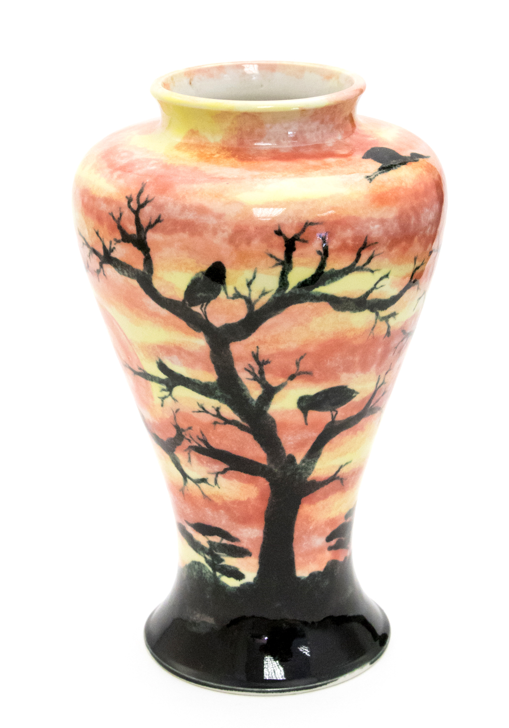 A Cobridge stoneware vase, inverse baluster form,