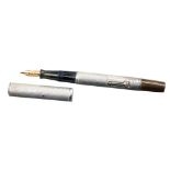 Waterman 52 Ideal silver fountain pen, hallmarked London 1919, engine turned barley barrel and cap,