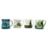 Four Moorcroft Commemorative mugs, including Andrew and Sarah Royal Wedding 1986, MCC 1991,