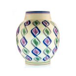 Ruth Pavely for Poole, a Freeform Harlequin HOL pattern vase, circa 1955, bulbous, shouldered form,