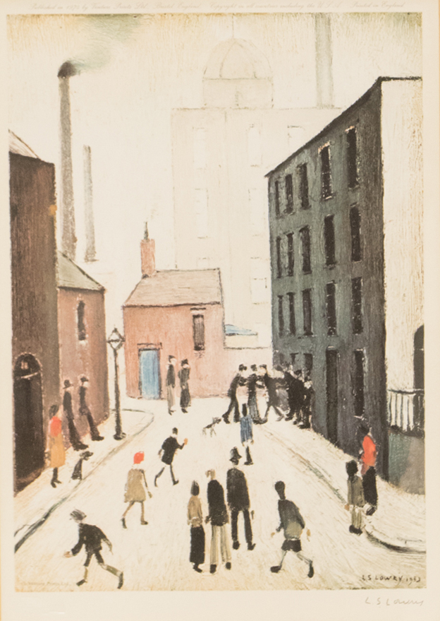 Laurence Stephen Lowry RA (1887-1976), Industrial Scene, 1953, colour print,