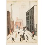 Laurence Stephen Lowry RA (1887-1976), Industrial Scene, 1953, colour print,