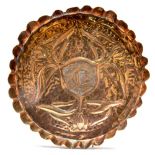 An Arts and Crafts repousse copper tray,