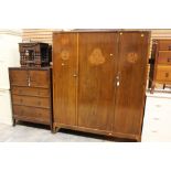 An early 20th Century oak part bedroom suite,