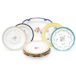 A collection of late 18th Century Derby dessert and dinner plates,