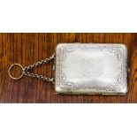 A ladies Edwardian Continental (800) silver purse, with coin holders,