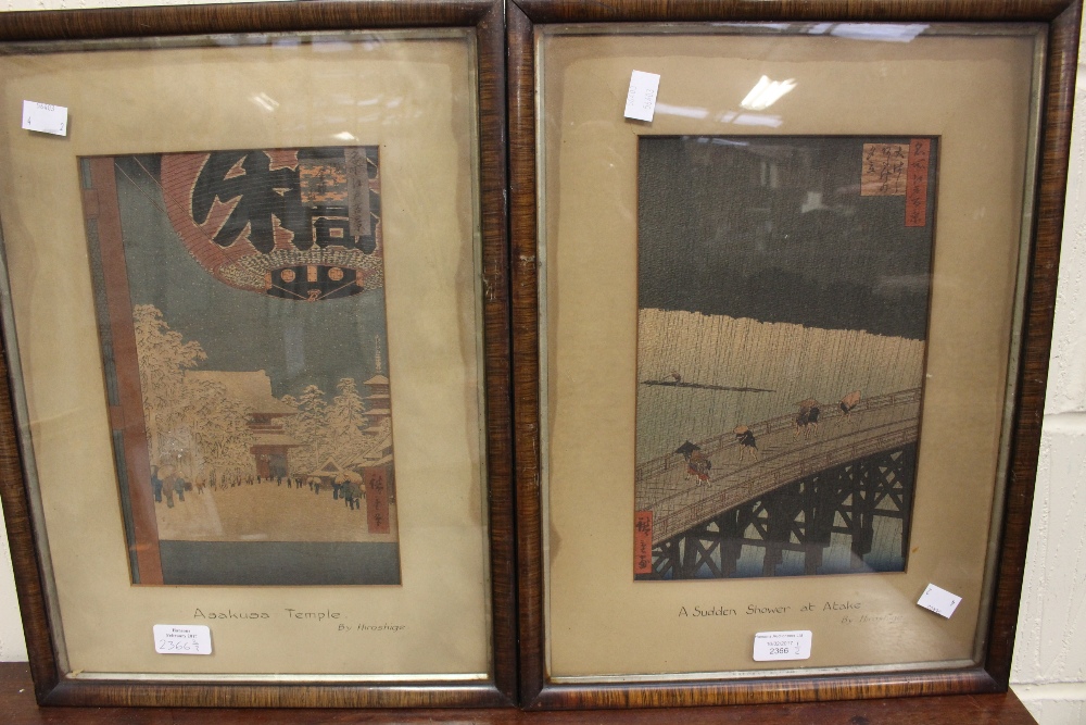 Two Japanese block prints by Hirohige, signed, - Image 2 of 3