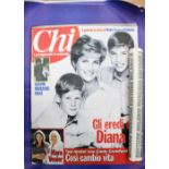 Four posters: CHI, 'GLI EREDI DI DIANA' and GENTE 'MAMMA, ADDIO',
