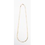 A 9ct yellow gold flat link chain, approx 5.