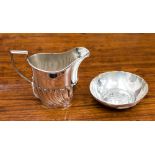 A Victorian small silver cream jug, helmet shape, John Round and Son Ltd, Sheffield 1895,