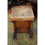 A 19th Century walnut Davenport desk,