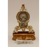 A 19th Century Paris porcelain bracket clock, circa 1870, of Rococo Revival design,