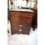 George III mahogany commode, in the form of a chest, 78cm high, 61cm wide,