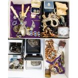 A collection of costume jewellery various to include, necklaces, brooches,