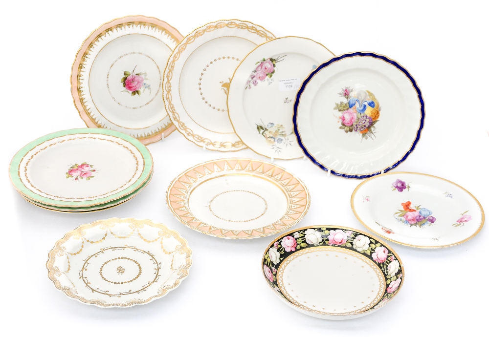 A collection of late 18th Century Derby sandwich and dessert plates,