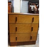 An Art Deco birds eye maple chest of drawers,