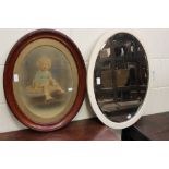 Two Edwardian oval frames,